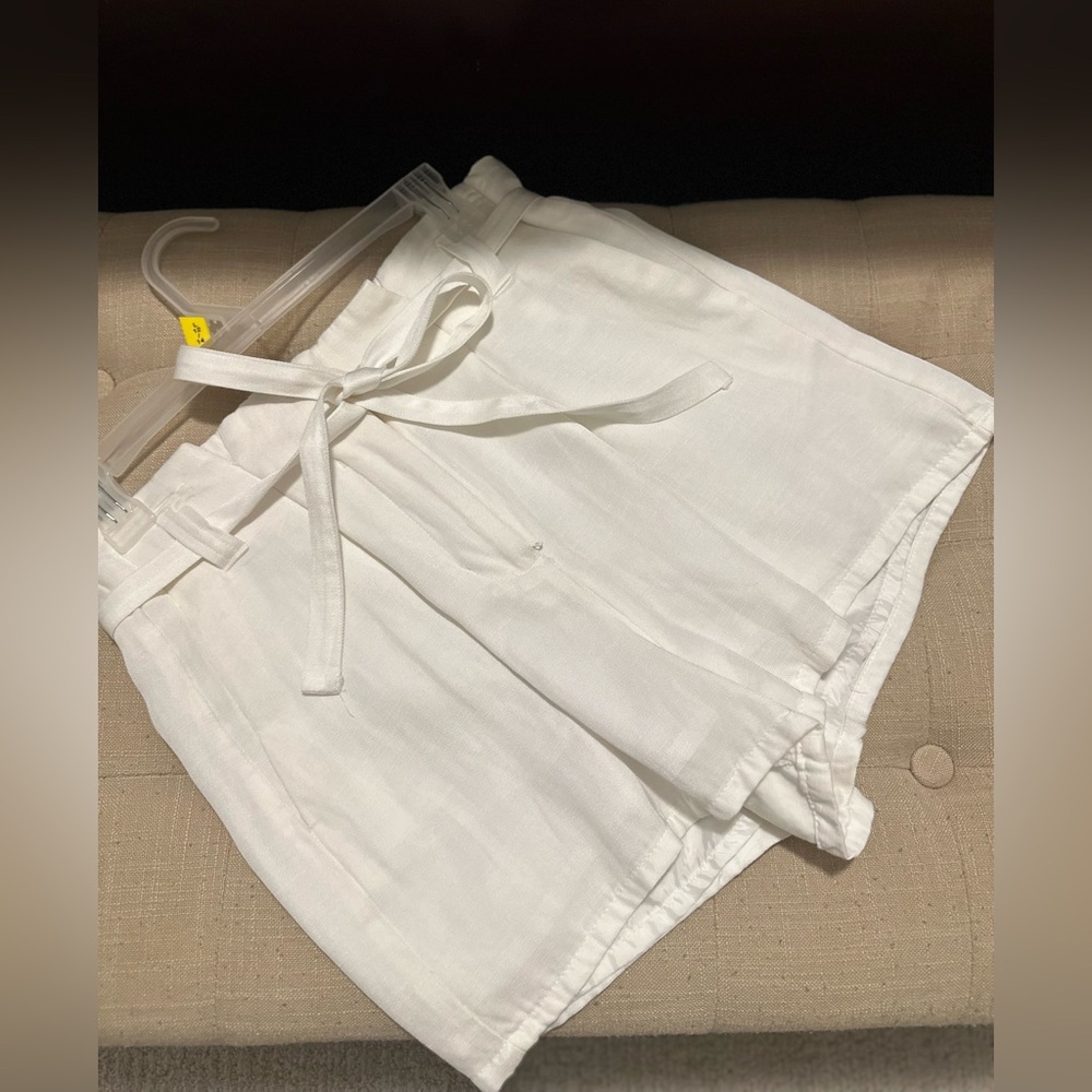 Express High Waist White Tie Shorts
